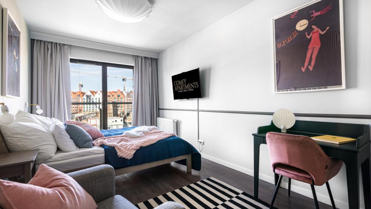 Waterlane W Oknami Na Rzeke - Marina View - Comfy Apartments Гданьск Экстерьер фото